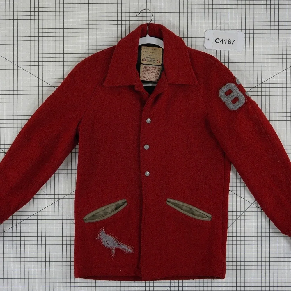 Vintage Louisville Cardinals UL Varsity Jacket Men's Size Medium 34 Red Wool - Picture 6 of 6